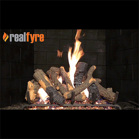 Charred Oak Stack Vented Log Set / G45 Stainless Steel Burner - Peterson Real Fyre