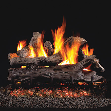 36" Coastal Driftwood Vented Log Set / G45 Stainless Steel Burner - Peterson Real Fyre