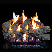 36" Charred Royal English Oak Vented Log Set / G31 Three Tiered Burner - Peterson Real Fyre