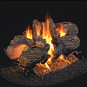16" Charred Oak Vented Log Set / G45 See-Thru Ember Burner - Peterson Real Fyre