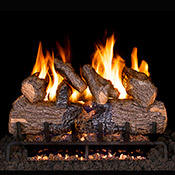 24" Charred Oak Vented Log Set / G31 Three Tiered Burner - Peterson Real Fyre