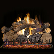 30" Charred Grizzly Oak Vented Log Set / G45 Ember Burner - Peterson