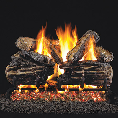 30" Charred Split Vented Log Set / G46 ANSI Certified Burner - Peterson Real Fyre