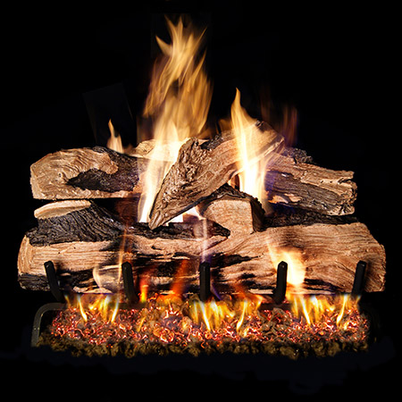 18" Split Oak Designer Plus Vented Log Set / G46 ANSI Certified Burner - Peterson Real Fyre