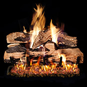 18" Split Oak Designer Plus Vented Log Set / G45 Stainless Steel Burner - Peterson