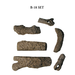 18" Royal English Oak Vented Log Set / G4 Ember Burner - Peterson Real Fyre