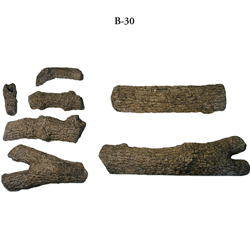 30" Royal English Oak Vented Log Set / G45 Ember Burner - Peterson Real Fyre