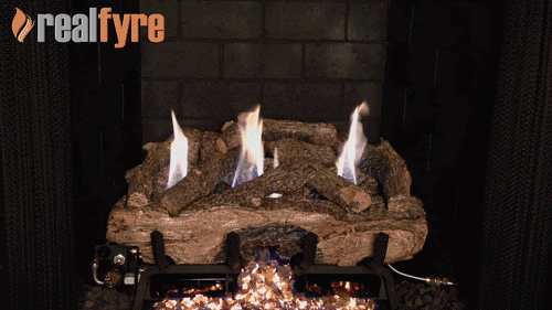 18" Charred Aged Split Oak Vent Free Log / G10 ANSI Certified Stainless Steel Burner - Peterson Real Fyre