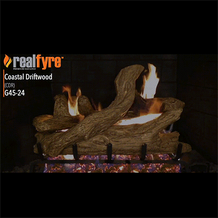 Coastal Driftwood Vented Log Set / G45 Stainless Steel Burner - Peterson Real Fyre
