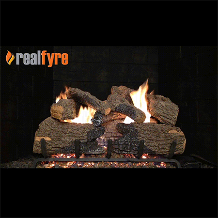 Charred Oak Vented Log Set / G4 Ember Burner - Peterson Real Fyre
