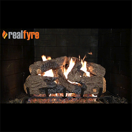 Charred Northern Vented Log Set / G45 Stainless Steel Burner - Peterson Real Fyre