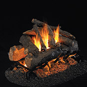 30" American Oak Vented Log Set / G45 See-Thru Ember Burner - Peterson Real Fyre