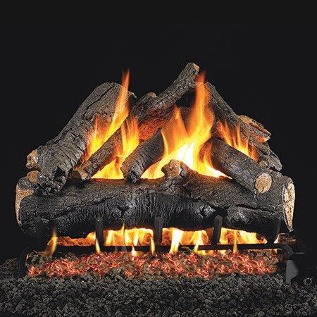 American Oak Vented Log Set / G4 Ember Burner - Peterson Real Fyre