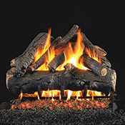 18" American Oak Vented Log Set / G4 Ember Burner - Peterson Real Fyre