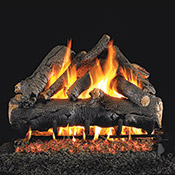 30" American Oak Vented Log Set / G4 Ember Burner - Peterson Real Fyre