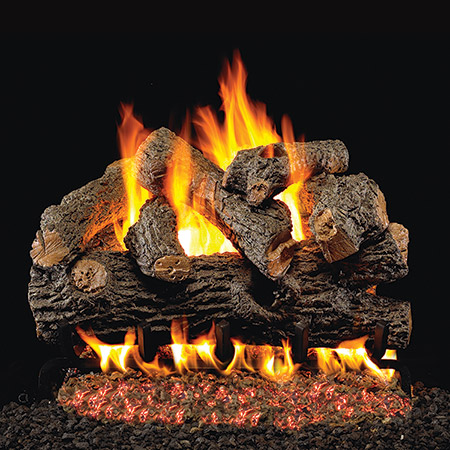 36" Royal English Oak Designer Vented Log Set / G45 Ember Burner - Peterson