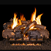18" Charred American Oak Vented Log Set / G31 Three Tiered Burner - Peterson Real Fyre