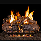 30" Charred American Oak Vented Log Set / G31 Three Tiered Burner - Peterson Real Fyre