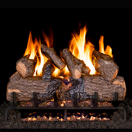 Charred Oak Vented Log Set / G31 Three Tiered Burner - Peterson Real Fyre