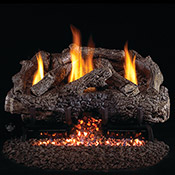 24" Charred Frontier Oak Vent Free Log / G10 ANSI Certified Burner - Peterson Real Fyre