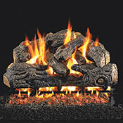 30" Charred Northern Vented Log Set / G4 Ember Burner - Peterson Real Fyre