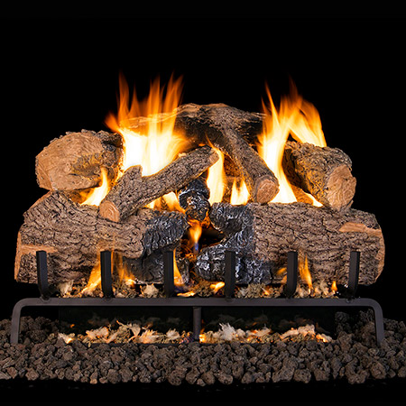 Charred Angel Oak Vented Log Set / G31 Three Tiered Burner - Peterson Real Fyre