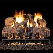 18" Charred Angel Oak Vented Log Set / G31 Three Tiered Burner - Peterson Real Fyre