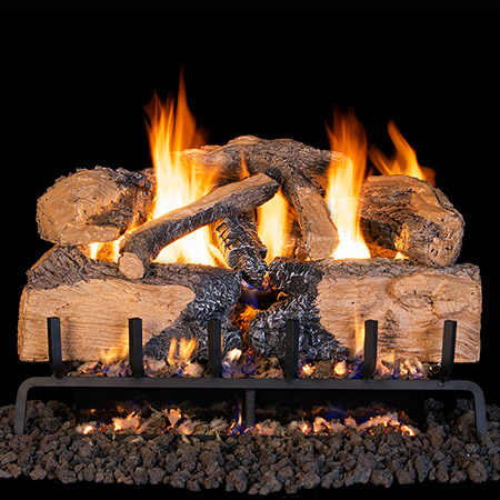 Charred Angel Split Oak Vented Log Set / G31 Three Tiered Burner - Peterson Real Fyre