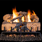 24" Charred Angel Split Oak Vented Log Set / G31 Three Tiered Burner - Peterson Real Fyre