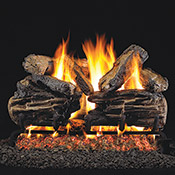 18" Charred Split Vented Log Set / G45 Stainless Steel Burner - Peterson Real Fyre