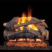 18" Colonial Oak Vented Log Set / G52 Stainless Steel Radiant Fyre Burner - Peterson Real Fyre