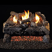 18"  Evening Fyre Charred Vent Free Log / G18 ANSI Approved Burner - Peterson Real Fyre