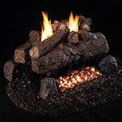 24"  Evening Fyre Vent Free Log / G18 ANSI Certified See-Thru Burner - Peterson Real Fyre