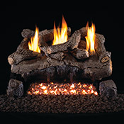 30"  Evening Fyre Vent Free Log / G18 ANSI Certified Burner - Peterson Real Fyre