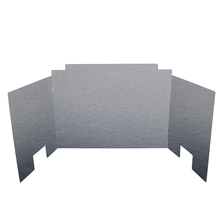 Three Panel Contemporary Satin Stainless Steel Fireback