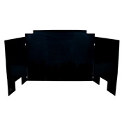 Three Panel Contemporary Black Porcelain Fireback - Peterson Fyre Logs