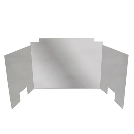 Three Panel Contemporary Polished Stainless Steel Fireback
