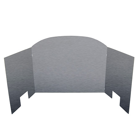 Three Panel Traditional Satin Stainless Steel Fireback