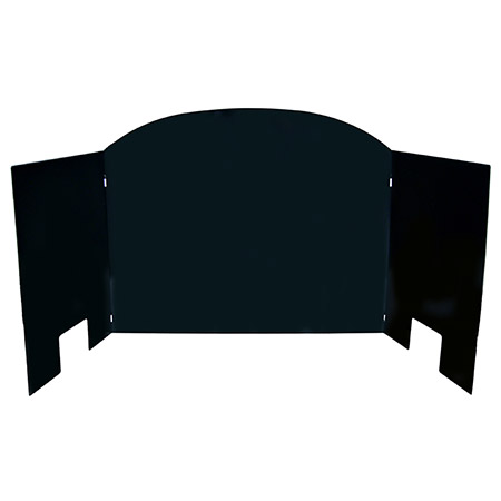 Three Panel Traditional Black Porcelain Fireback