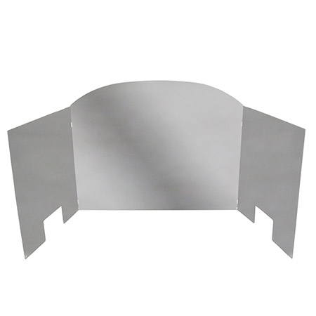 Three Panel Traditional Polished Stainless Steel Fireback
