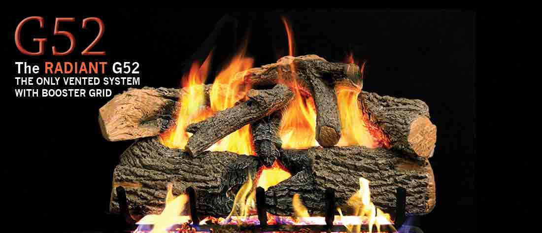 Real Fyre G52 Radiant Vented Log and Burner Sets