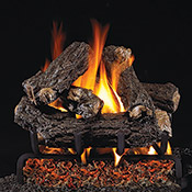 16" Rustic Oak Designer Vented Log Set / G45 Ember Burner - Peterson Real Fyre