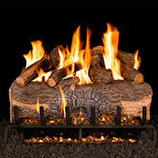 39" Mountain Crest Oak Vented Log Set / G31 Three Tiered Burner - Peterson Real Fyre