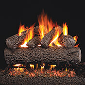 20" Post Oak Vented Log Set / G45 Stainless Steel Burner - Peterson Real Fyre