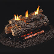 24" Golden Oak Designer Vent Free Log / G9 ANSI Certified See-Thru Burner - Peterson Real Fyre