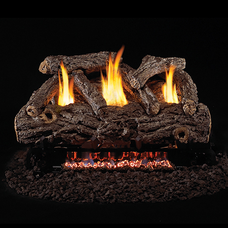 24" Golden Oak Designer Vent Free Log / G9 ANSI Certified Burner - Peterson Real Fyre