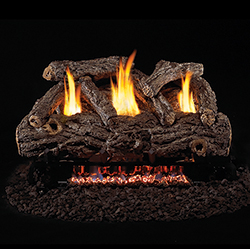 30" Golden Oak Designer Vent Free Log / G9 ANSI Approved Burner - Peterson Real Fyre