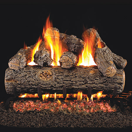 30" Golden Oak Designer Plus Vented Log Set / G46 ANSI Certified Burner - Peterson Real Fyre