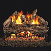 18" Red Oak Vented Log Set / G4 Ember Burner - Peterson Real Fyre
