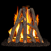 18" Rural Oak Vented Log Set / GR47 Rumford Style Burner - Peterson Real Fyre
